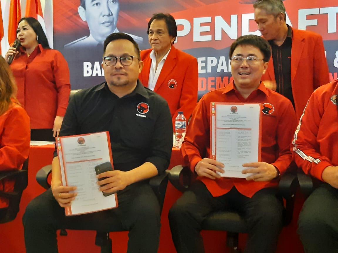 Dua legislator Sulut, Andrei Angouw dan Richard Sualang menjadi andalan PDIP di Pemilukada Kota Manado. (Foto: Zonautara.com/K02)