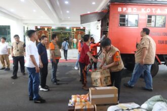 Bantuan dari Pemkot Tomohon untuk korban erupsi Gunung Ruang, Selasa (23/4/2024), (Foto: Pemkot Tomohon).