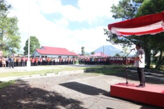 Upacara peringatan Hari Otonomi Daerah di Pemkot Tomohon, Kamis (25/4/2024).