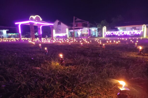 Malam pertama Monuntul di Lapangan Kelurahan Mongondow, Kotamobagu Selatan, (Foto: ZONAUTARA.com).