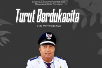 Wali Kota Tomohon, Caroll J. A. Senduk, bersama dengan seluruh jajaran Pemerintah Kota Tomohon dan masyarakat setempat dengan sedalam-dalamnya turut berduka cita yang mendalam atas berpulangnya Bapak Marten Pengemanan, Lurah Kelurahan Kamasi, (Foto: Tangkapan layar facebook Pemerintah Kota Tomohon).