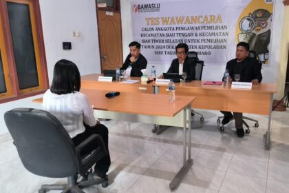Jelang Pilkada 2024, Bawaslu Sitaro seleksi Dua Panwascam yang belum terisi
