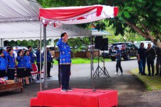 Wali kota tomohon, caroll senduk saat menjadi inspektur upacara peringatan hari kebangkitan nasional, (foto: zonautara. Com/gitta. Waloni)