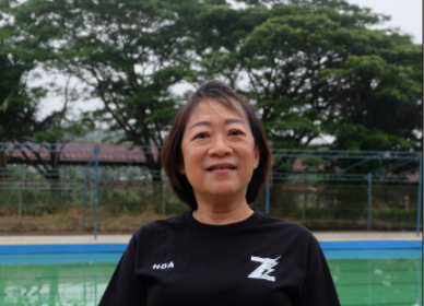 Salah satu anggota veteran tertua di Znergy Aquatic Club, Syulie Hoa Laoritan, (Foto: ZONAUTARA.com/Yegar Sahaduta).