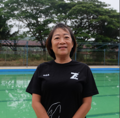 Salah satu anggota veteran tertua di Znergy Aquatic Club, Syulie Hoa Laoritan, (Foto: ZONAUTARA.com/Yegar Sahaduta).