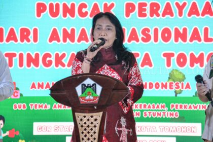 Menteri PPPA tiba di Tomohon Sulut, sebut program Caroll Senduk di perayaan Hari Anak Nasional 2024