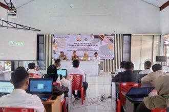 Uji Sertifikasi Tenaga Kerja Konstruksi pada Selasa, 27 Agustus 2024, kemarin, (Foto: ZONAUTARA.com/Sajidin Kandoli).