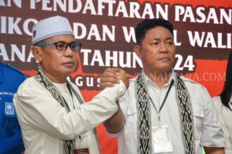 Pasangan benny-boby resmi mendaftar di kpu manado, klaim pengalaman legislatif jadi kekuatan, (foto; zonautara. Com/yegar sahaduta).