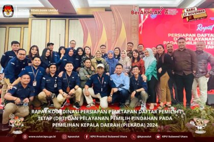KPU Sulut Hadiri Rakor Persiapan Penetapan DPT dan Pelayanan Pemilih Pindahan untuk Pilkada 2024