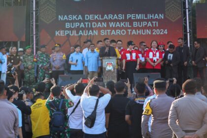 'Banjir' massa pendukung, KPU Sitaro sukses gelar deklarasi kampanye damai