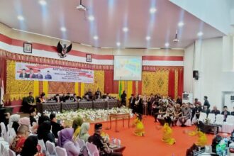 Suasana pelantikan anggota DPRD Kota Kotamobagu, (Foto: Sajidin Kandoli).