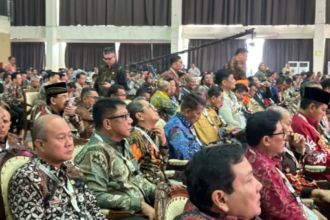 Suasana saat abdullah mokoginta hadiri koordinasi nasional soal netralitas asn pada pemilihan serentak 2024, (foto: diskominfo kk).