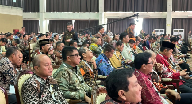 Suasana saat abdullah mokoginta hadiri koordinasi nasional soal netralitas asn pada pemilihan serentak 2024, (foto: diskominfo kk).