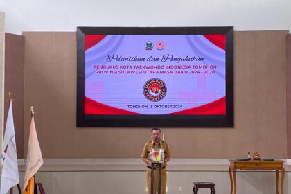 Royke Roeroe wakili Wali Kota Tomohon lantik pengurus kota Taekwondo Indonesia Tomohon