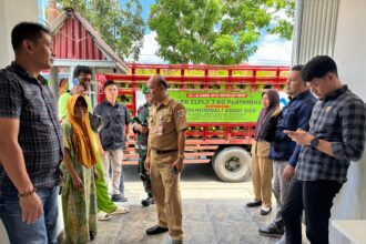 Pemerintah kota kotamobagu melakukan inspeksi mendadak (sidak) di sejumlah pangkalan lpg 3 kg, (foto: diskominfo kk).