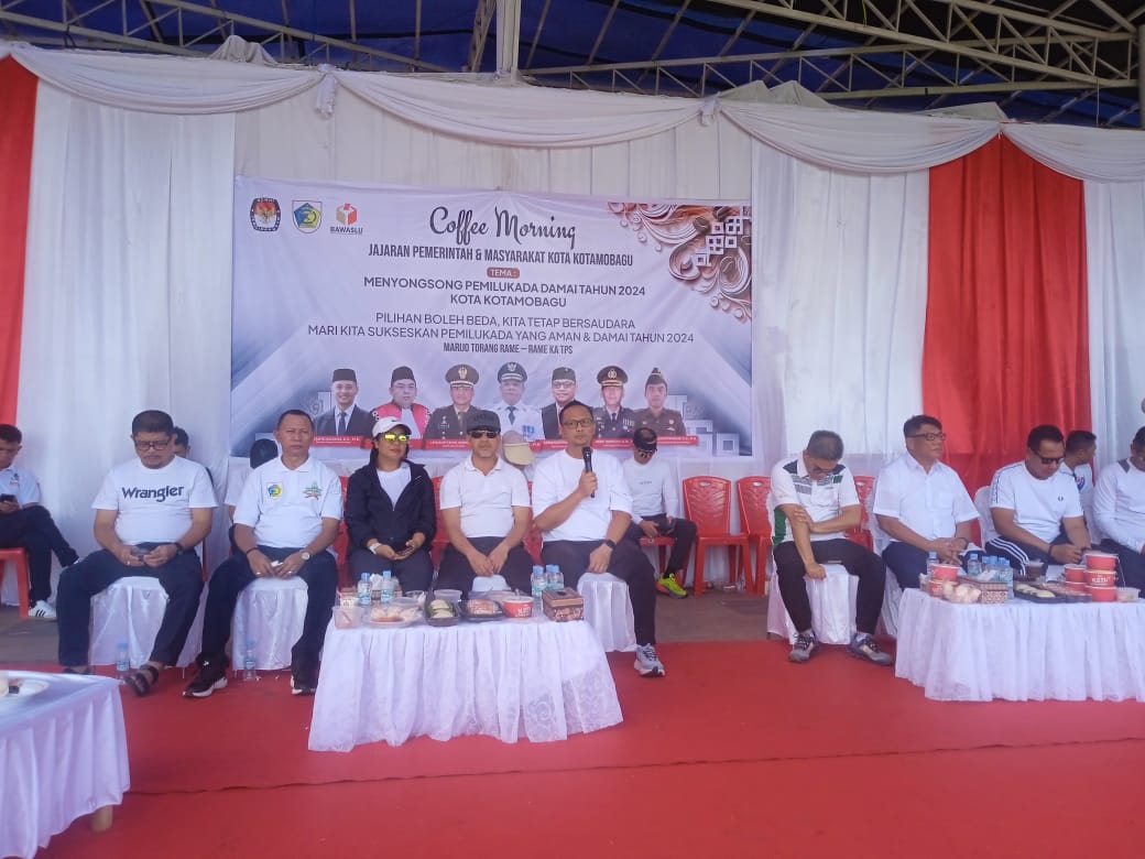 Pemkot kotamobagu gelar coffee morning bahas pelanggaran pilkada 2024, (foto: zonautara. Com/sajidin kandoli).