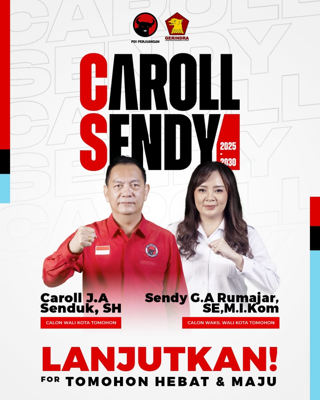 Caroll-Sendy Raih 31 Ribu Suara, Teratas di Data Realcount.