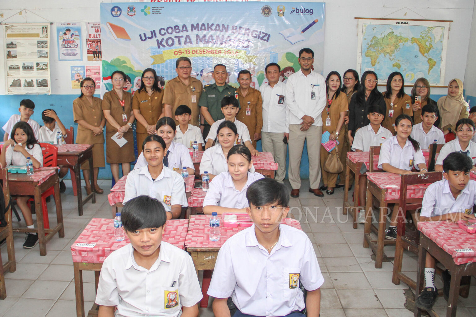 Uji coba program makan bergizi gratis digelar di SMP N 7 Manado