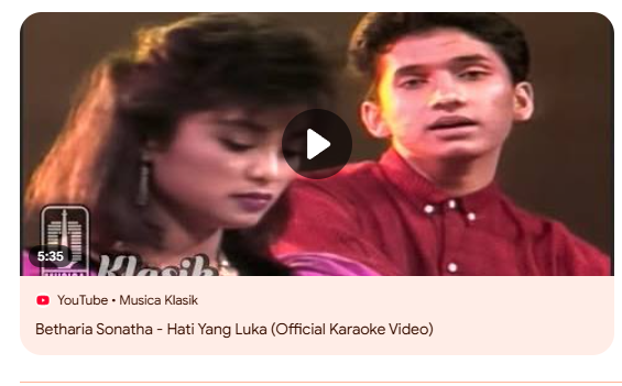 Tangkapan layar dari Youtube official Betharia Sonata.