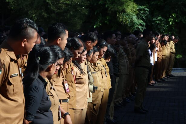 Suasana apel kerja perdana pasca Nataru di Sitaro, (Foto: ZONAUTARA.com/Jufri Kasumbala).