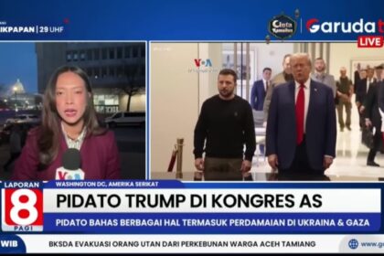 Laporan VOA untuk Garuda TV: Pidato Kenegaraan Trump di Depan Kongres Amerika