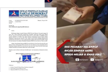 Demokrat Sulut Resmi Kirim Surat ke MA dan Jampidsus Terkait Ketidakhadiran KPT Manado Dalam Pelantikan Pergantian Pimpinan DPRD