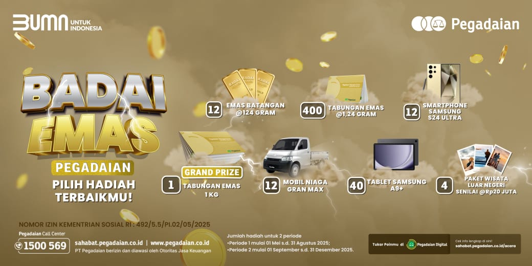 Tingkatkan layanan digital, Pegadaian gelar program Badai Emas 2025 dengan hadiah miliaran rupiah