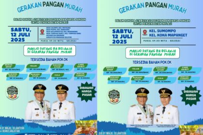 Pemprov Sulut gelar Gerakan Pangan Murah di Manado dan Minahasa Selatan demi stabilkan harga kebutuhan pokok