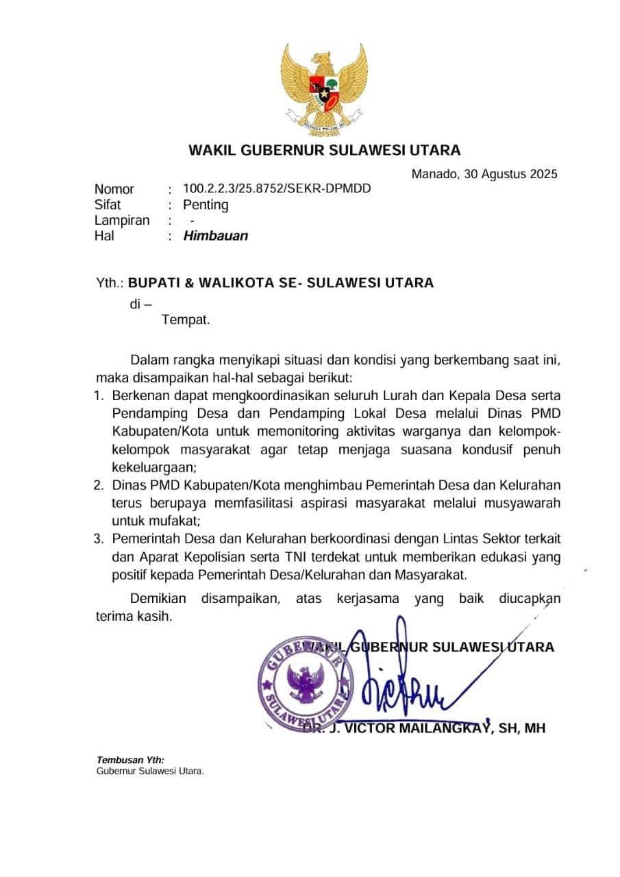 Meredam gejolak nasional, Bupati Yusra imbau masyarakat Bolmong jaga kedamaian