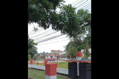 Situasi di TMP Manado masih lengang, aparat terlihat sudah siap siaga
