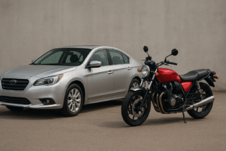 Ilustrasi kendaraan roda empat dan roda dua (Gambar: Generate AI)