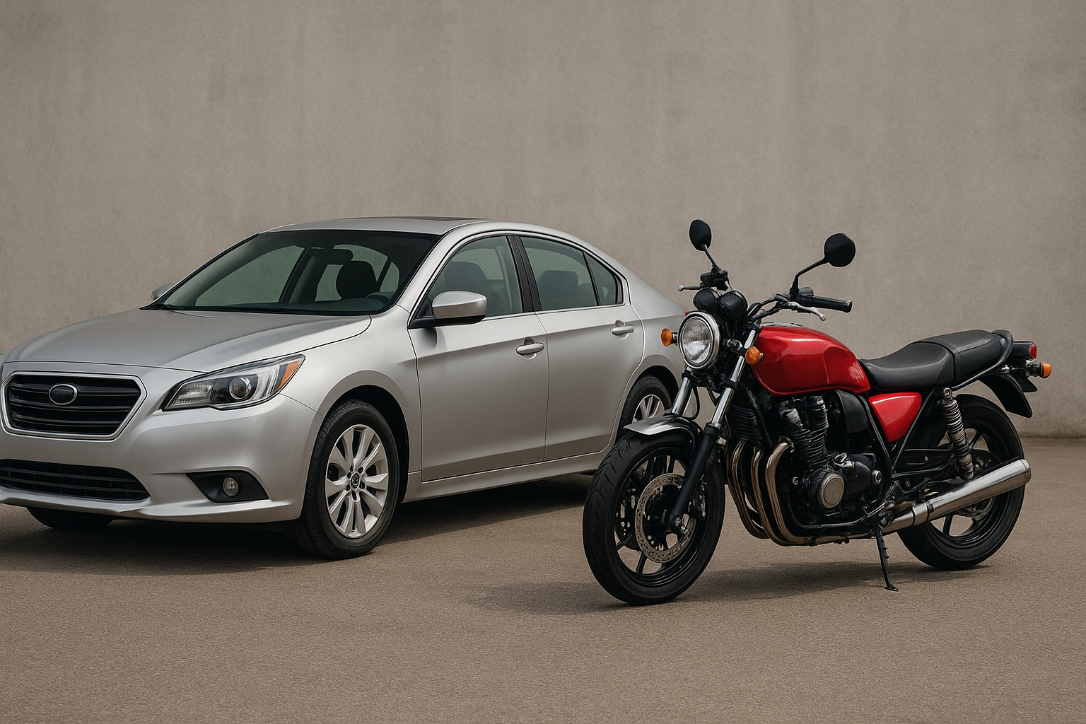 Ilustrasi kendaraan roda empat dan roda dua (Gambar: Generate AI)