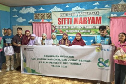 PLN UP3 Tahuna berbagi kasih dengan anak Panti Sitti Maryam pada HLN ke-80