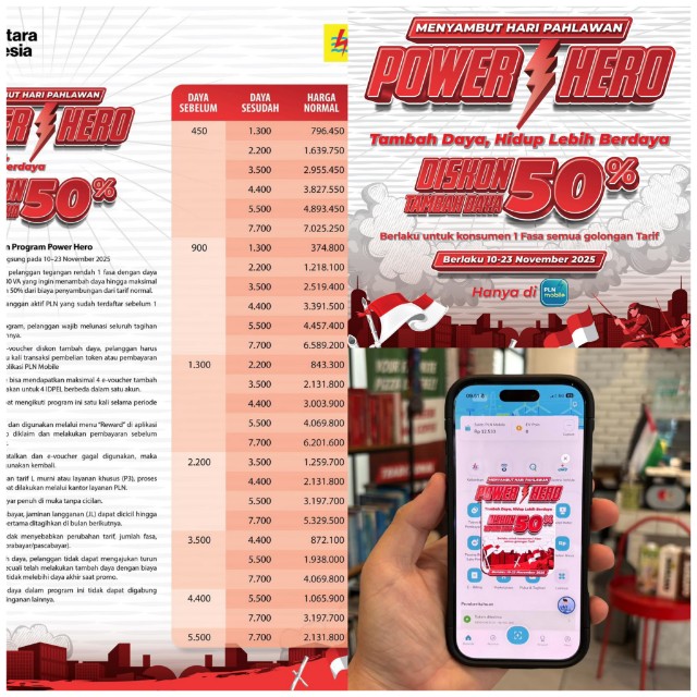 PLN nyalakan semangat Hari Pahlawan lewat promo Power Hero diskon 50 persen