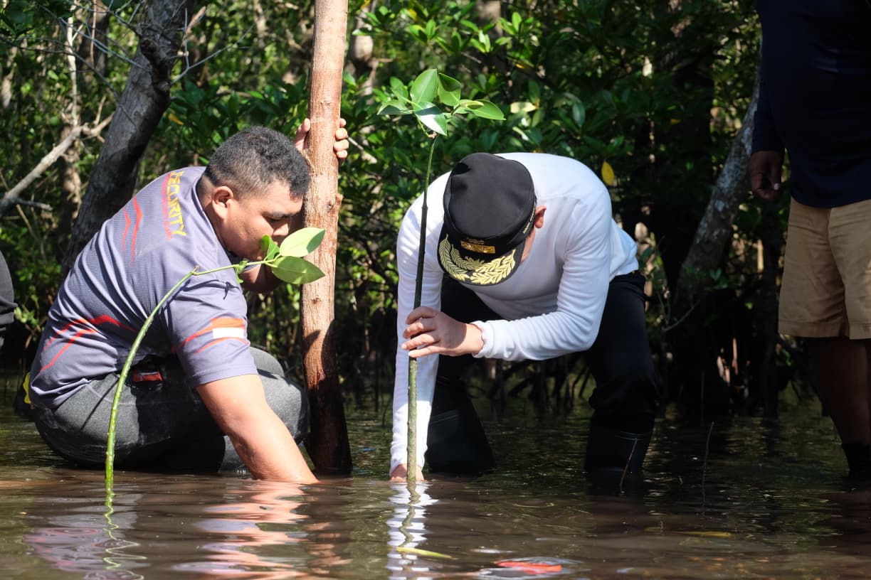 Aksi tanam Mangrove di Manado: Komitmen pusat dan daerah menjaga ekosistem pesisir di Sulut