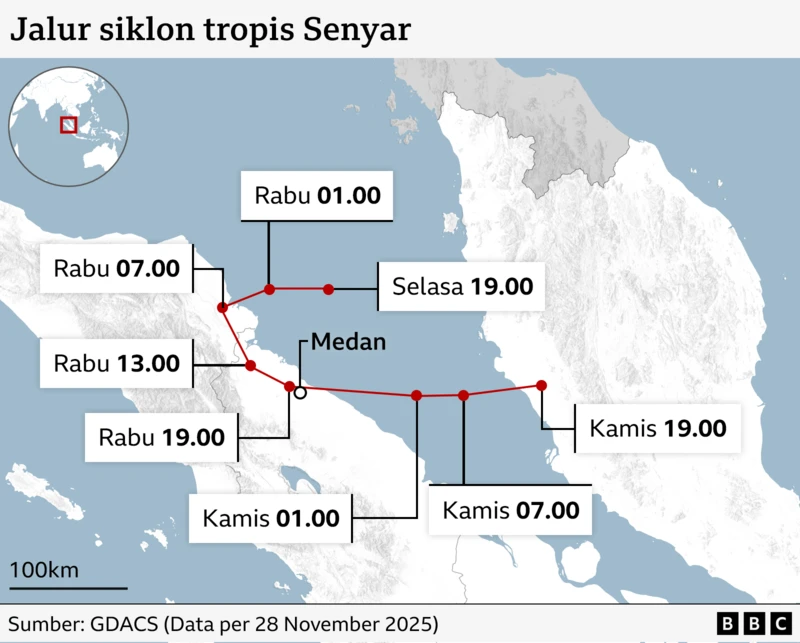 Siklon Senyar landa Sumatra: 90 tewas akibat banjir dan longsor, Pemerintah kirim bantuan darurat