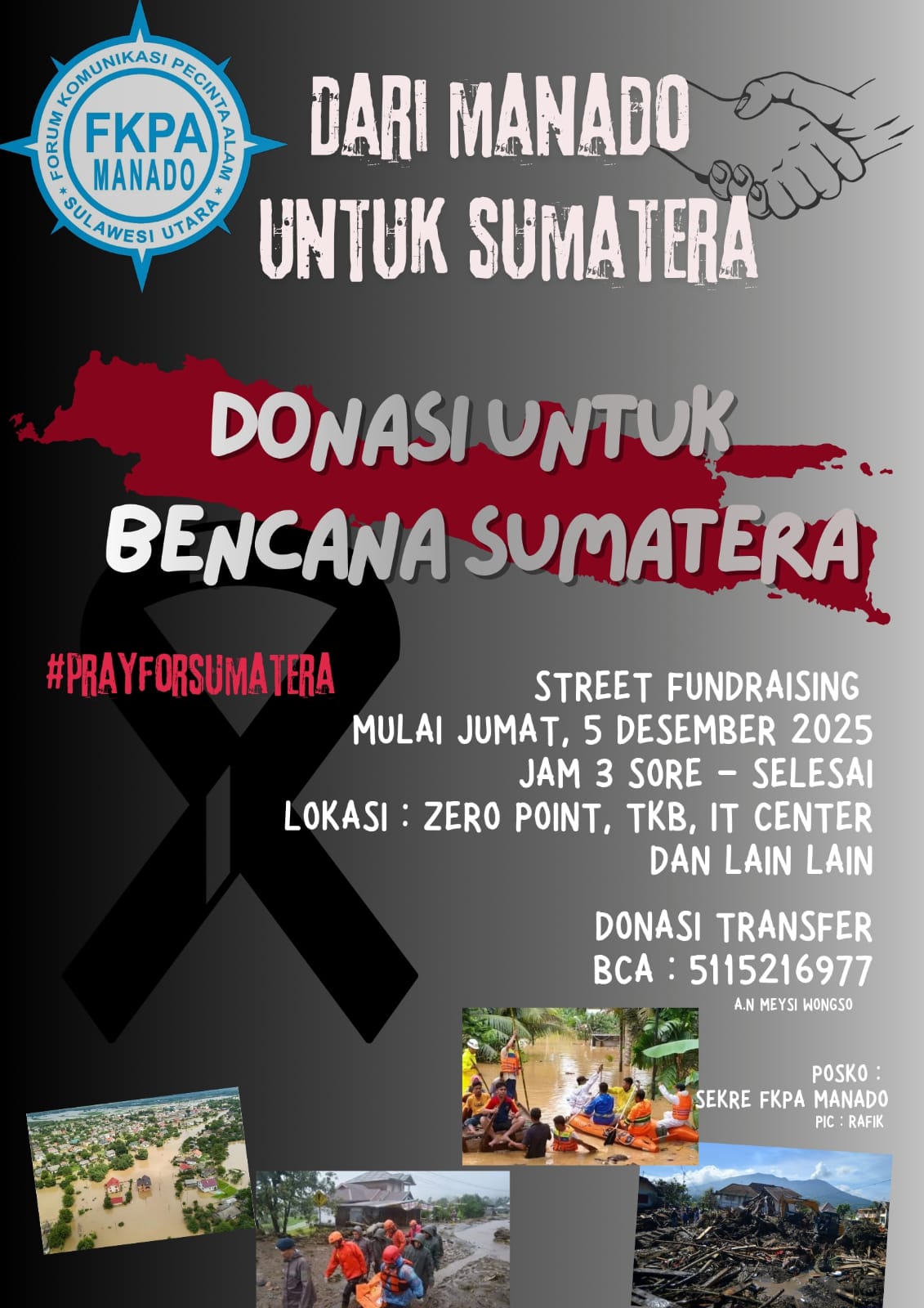 FKPA Manado galang donasi darurat untuk korban bencana Sumatera, ajak warga berpartisipasi