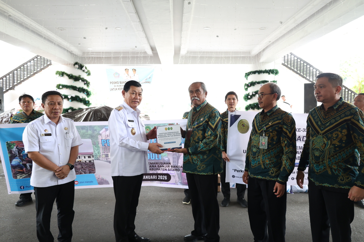 Pemprov Sulut terima bantuan kemanusiaan dari PTUN untuk korban banjir Sitaro