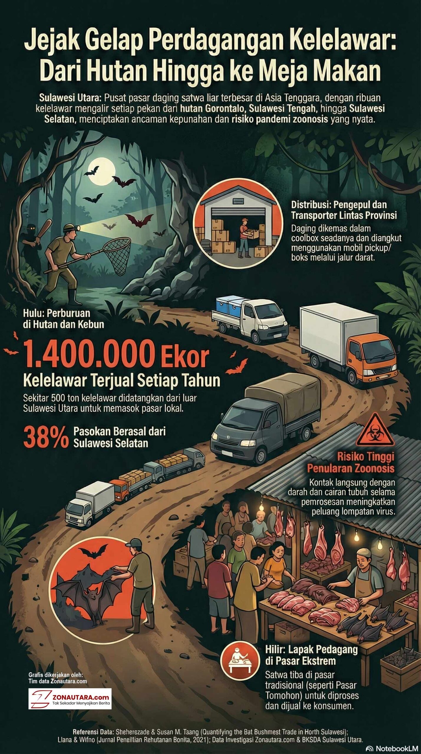 Krisis iklim, satwa liar, dan risiko wabah zoonosis di Sulawesi Utara