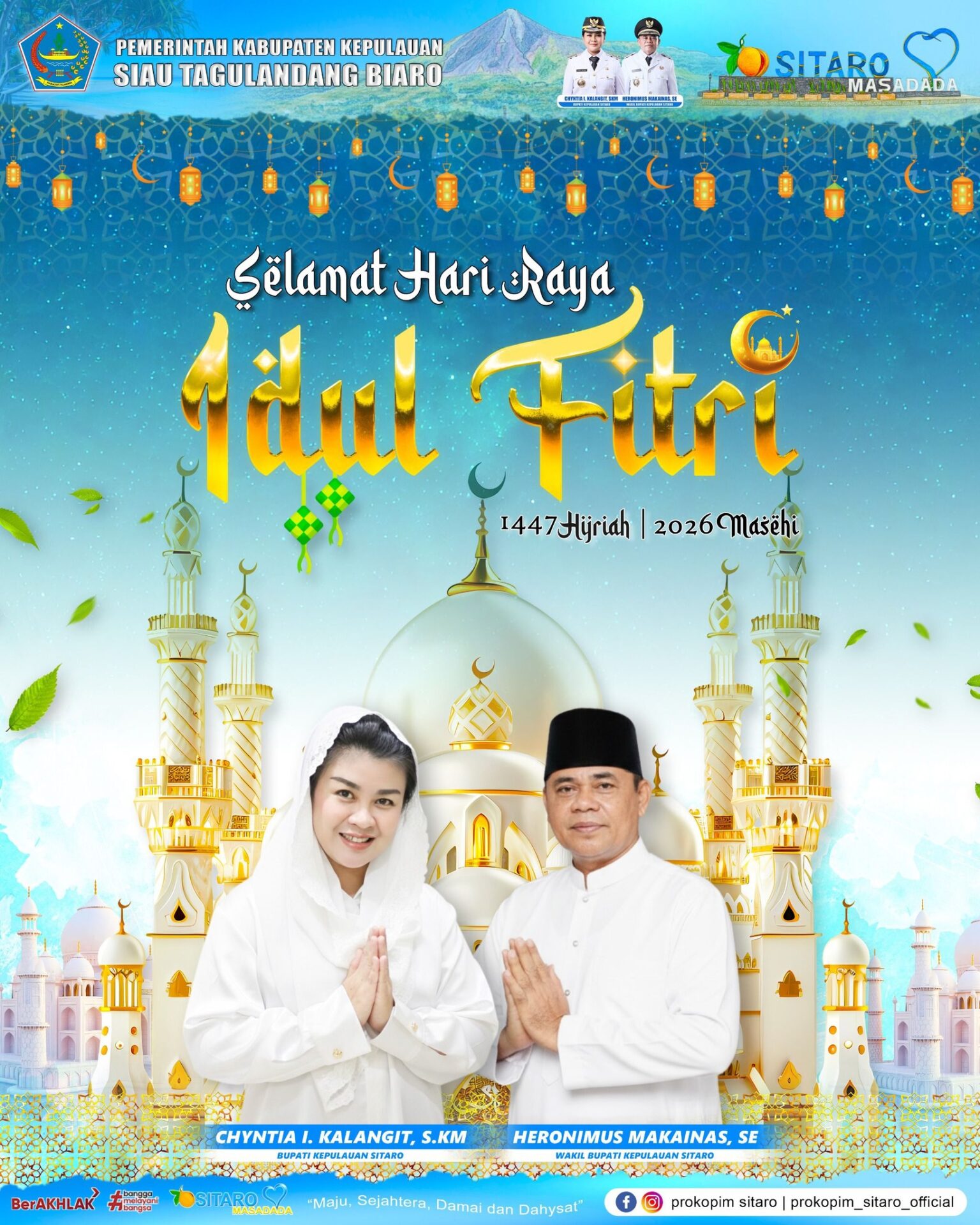 Pemkab Kepulauan Sitaro sampaikan Ucapan Idul Fitri 1447 Hijriah, ajak warga perkuat toleransi dan persatuan