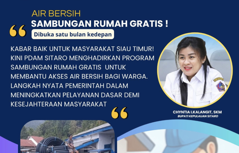 Gratis Selama Hari Air Sedunia, PDAM Sitaro Buka Program Sambungan Rumah Tanpa Biaya