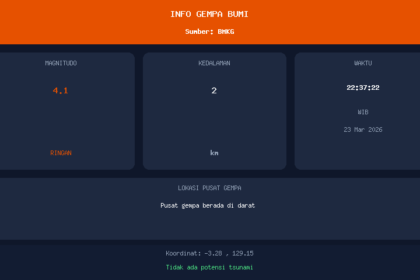 Gempa M4.1 guncang Masohi, pusat gempa berada di darat
