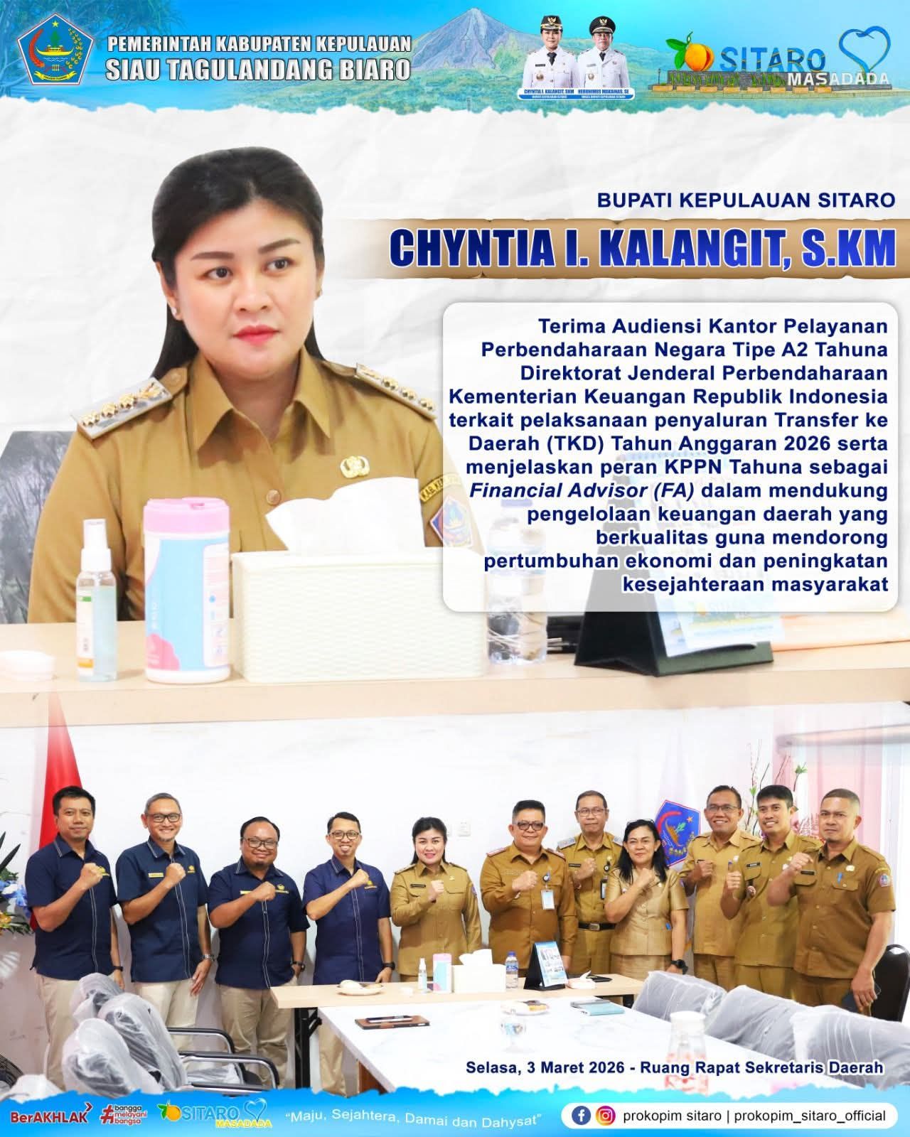 Pemkab Sitaro dan KPPN Tahuna Bahas Optimalisasi Penyaluran TKD 2026
