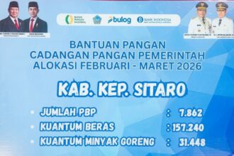 Bupati Sitaro Terima Bantuan Cadangan Pangan dari Pemprov Sulut