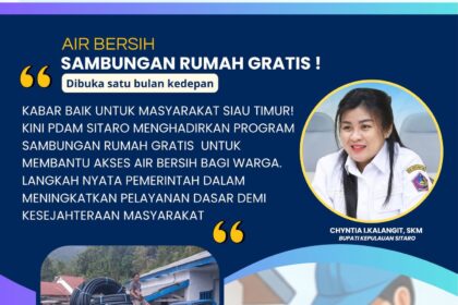 Gratis Selama Hari Air Sedunia, PDAM Sitaro Buka Program Sambungan Rumah Tanpa Biaya