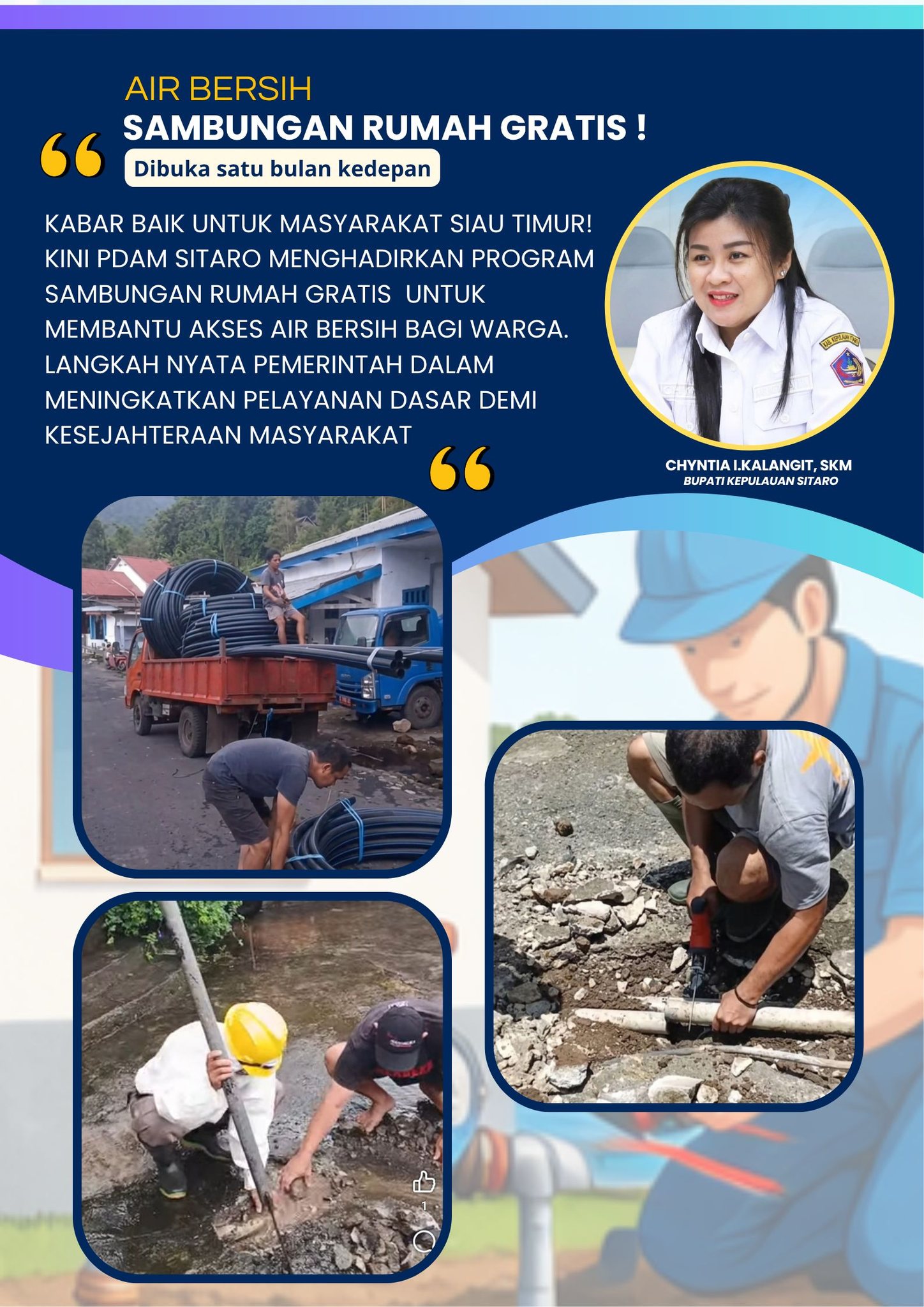Gratis Selama Hari Air Sedunia, PDAM Sitaro Buka Program Sambungan Rumah Tanpa Biaya