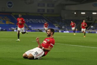 Manchester United Tumbangkan Brighton 3-0, Bruno Fernandes Pecahkan Rekor