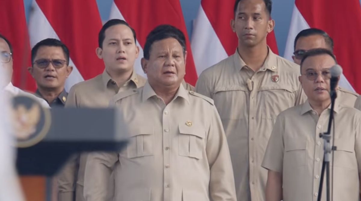 Presiden Prabowo Subianto Hadiri Peringatan Hari Buruh di Monas