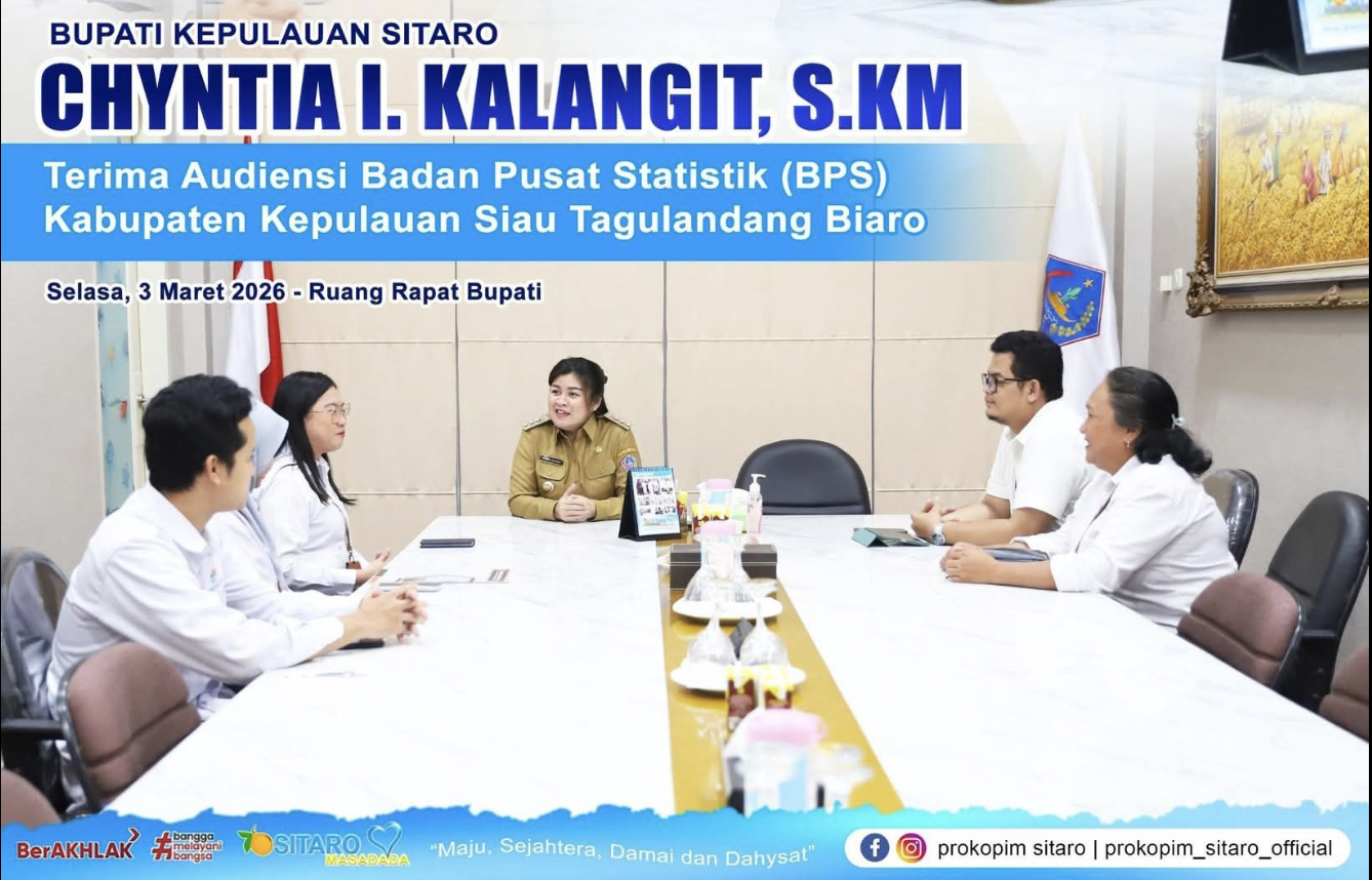Bupati Sitaro dan BPS Perkuat Sinergi Data Statistik untuk Pembangunan Daerah