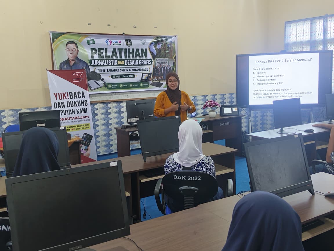 SMPN 6 Kotamobagu gandeng Zonautara pada pelatihan jurnalistik dan desain grafis
